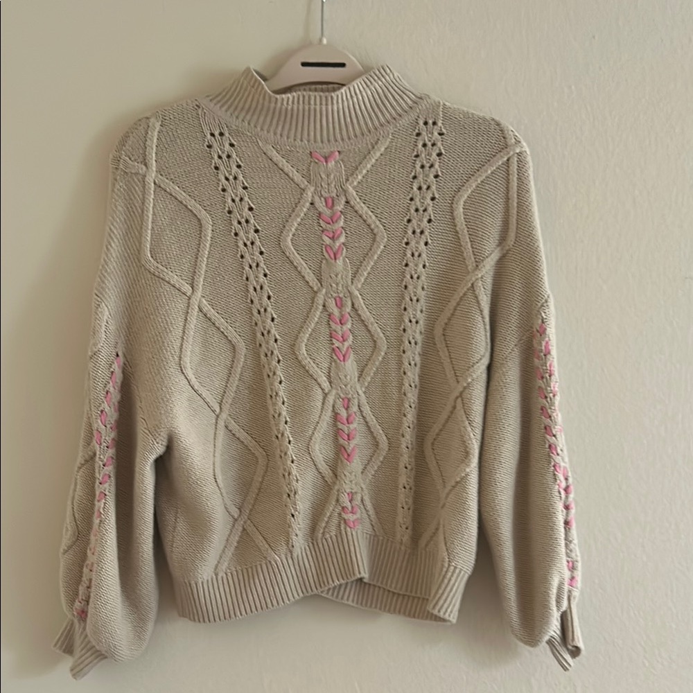Women's Beige and Pink Sweater by Wish